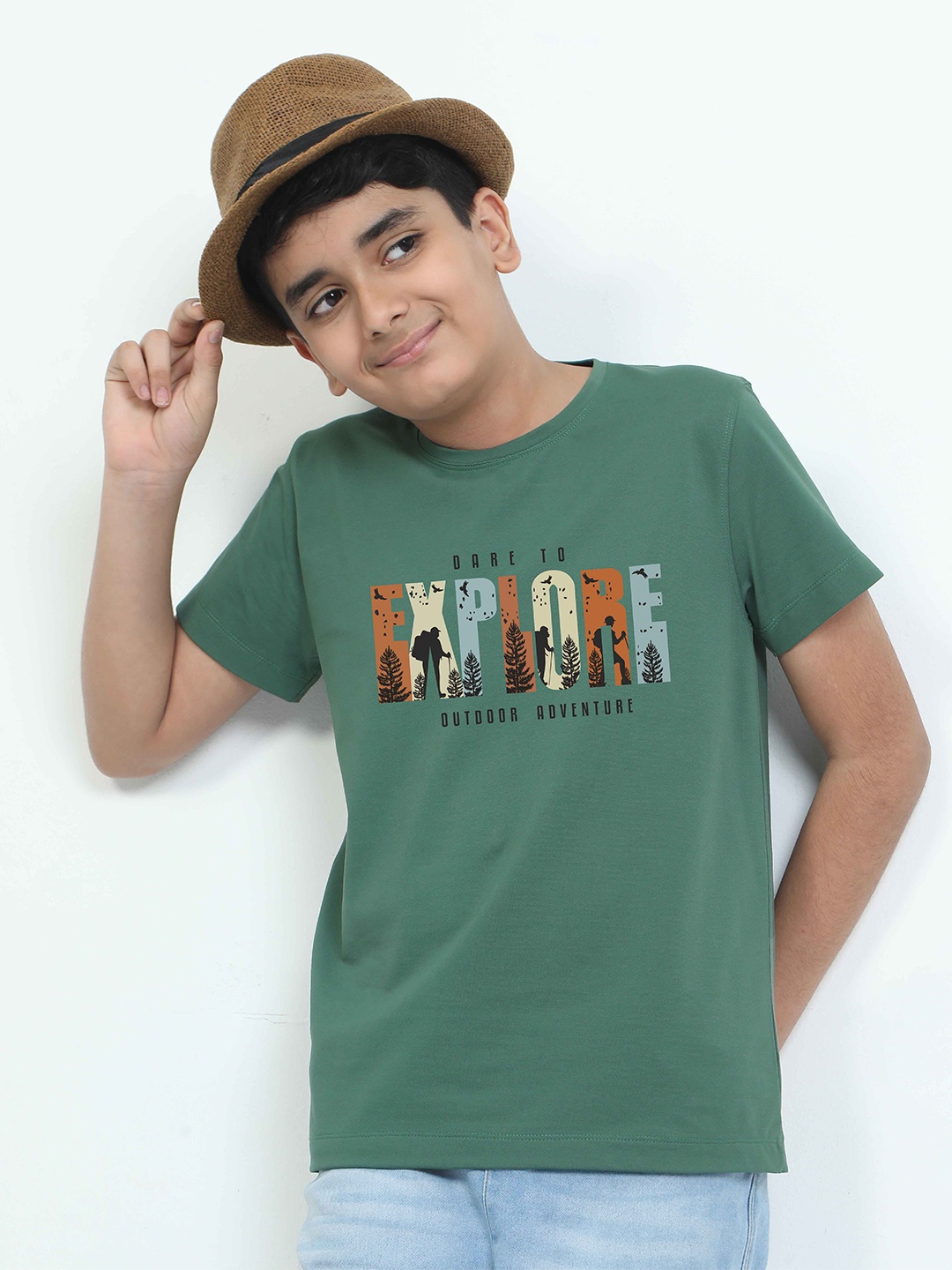 

STELLERS Boys Printed T-shirt, Green