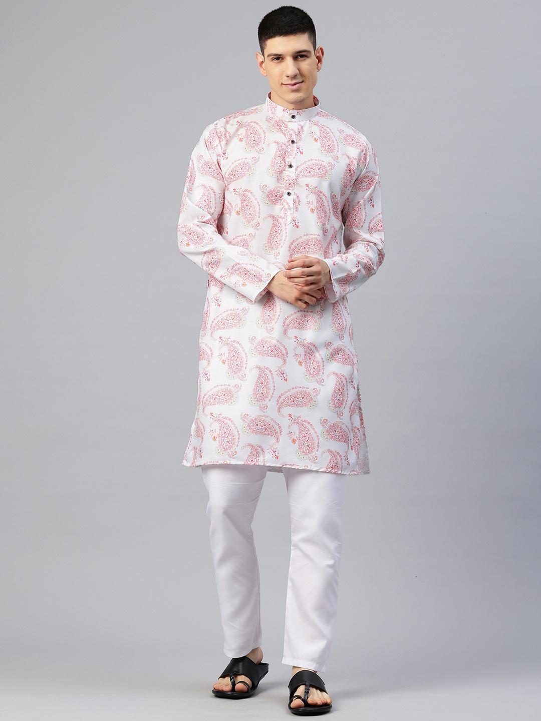 

Luxrio Men Paisley Printed Kurta, White