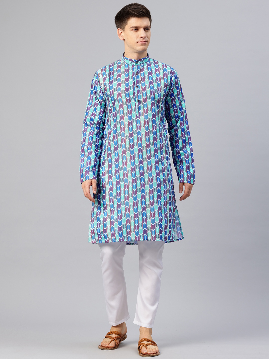 

Luxrio Men Abstract Printed Kurta, Green