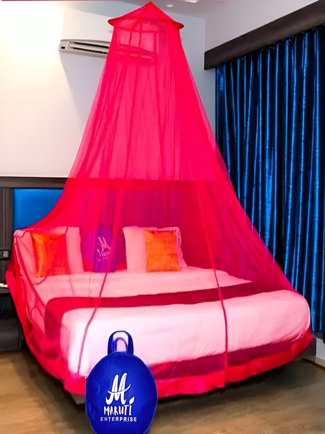 

MARUTI ENTERPRISE Pink King Size Hanging Mosquito Net