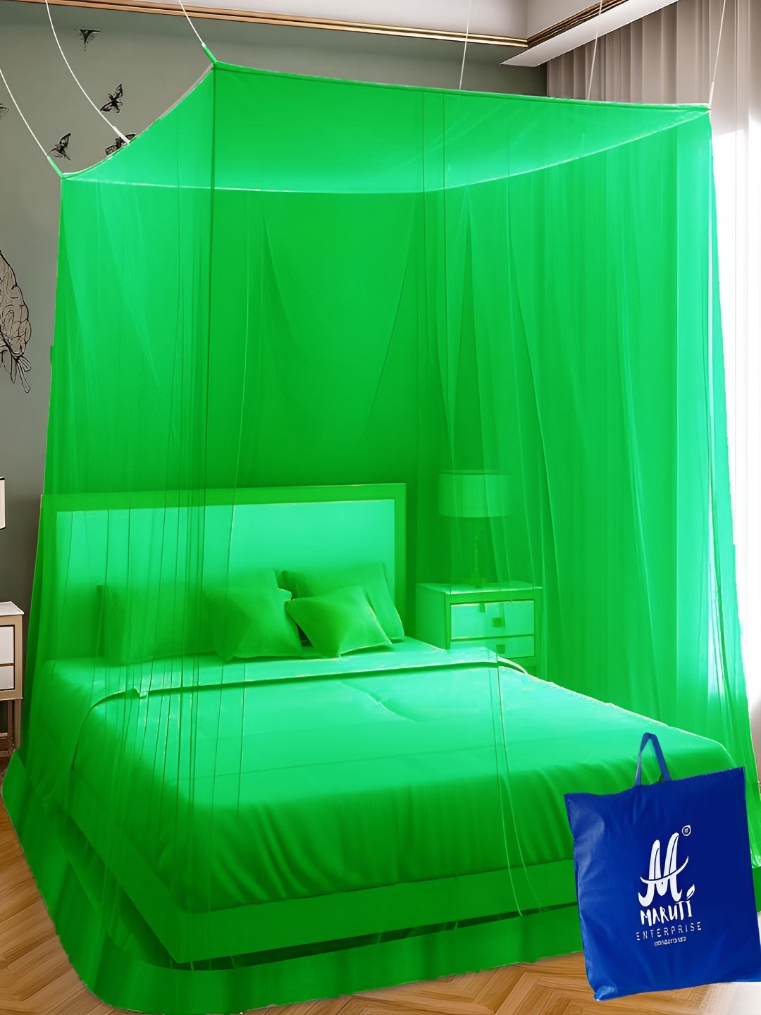 

MARUTI ENTERPRISE Green King Size Hanging Mosquito Net