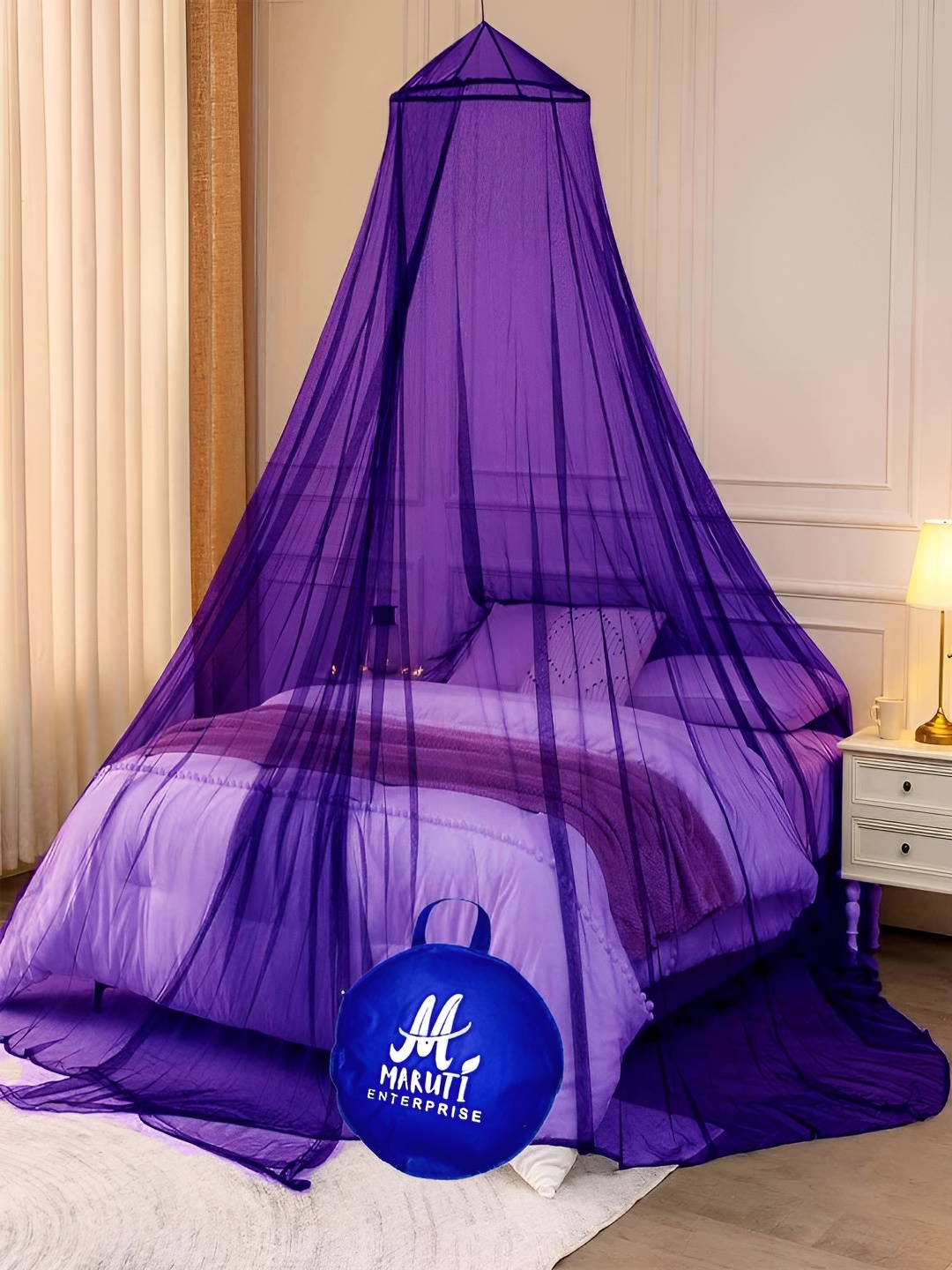 

MARUTI ENTERPRISE Purple King Size Hanging Mosquito Net