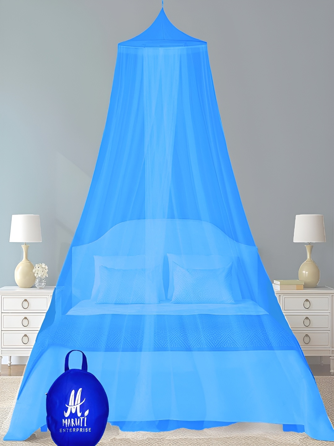 

MARUTI ENTERPRISE Blue King Size Hanging Mosquito Net