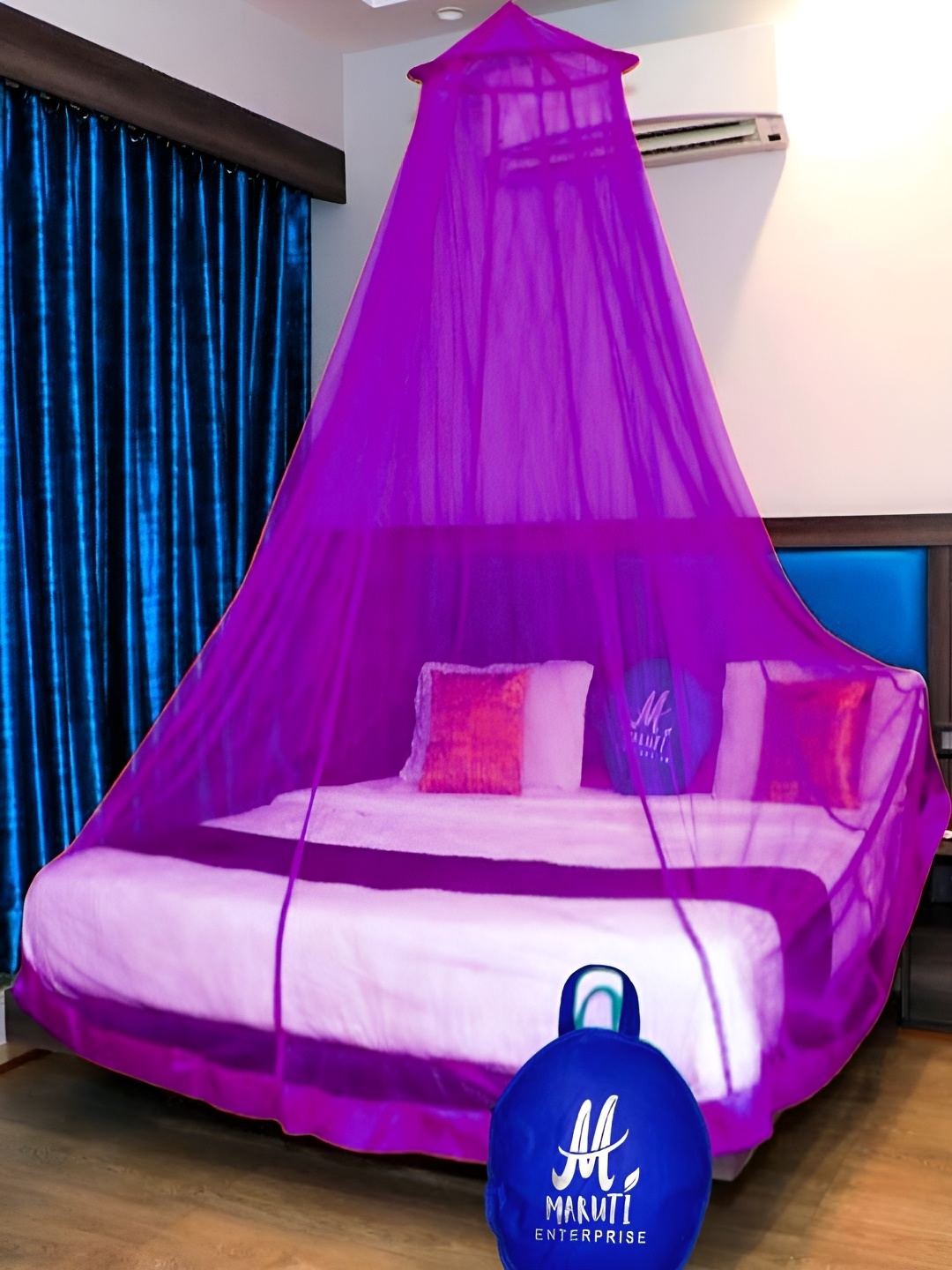 

MARUTI ENTERPRISE Purple King Size Hanging Mosquito Net