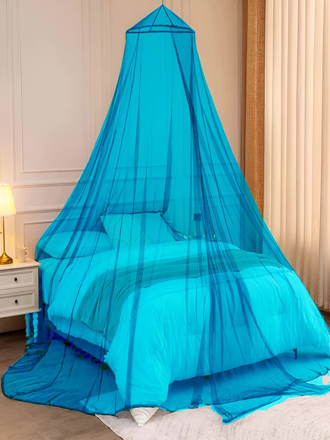 

MARUTI ENTERPRISE Blue King Size Hanging Mosquito Net