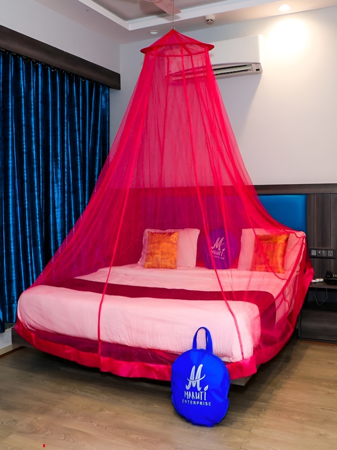 

MARUTI ENTERPRISE Pink King Size Hanging Mosquito Net