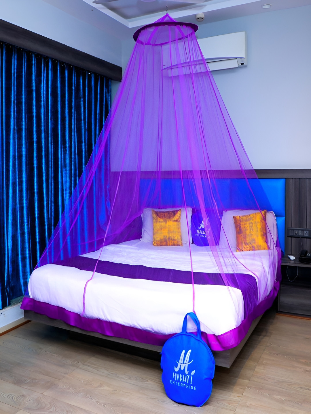 

MARUTI ENTERPRISE Purple King Size Hanging Mosquito Net