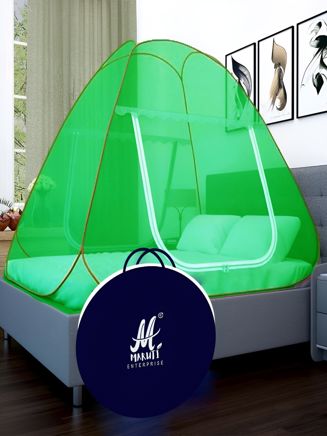 

MARUTI ENTERPRISE Green King Size Tent Mosquito Net