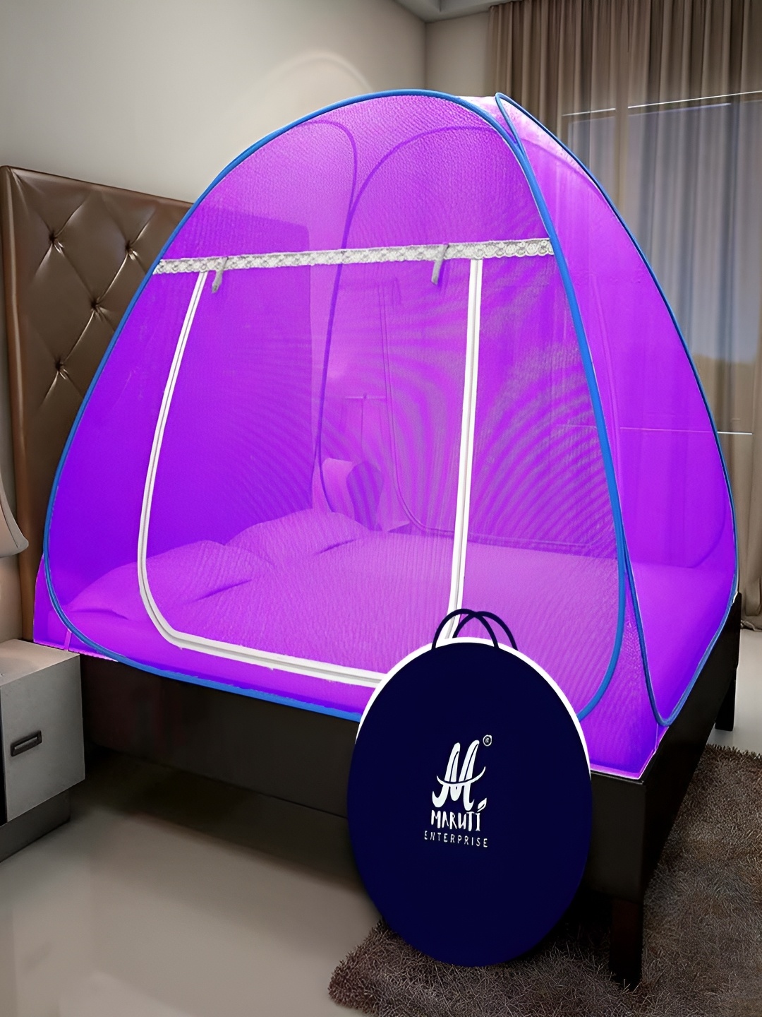 

MARUTI ENTERPRISE Purple King Size Tent Mosquito Net