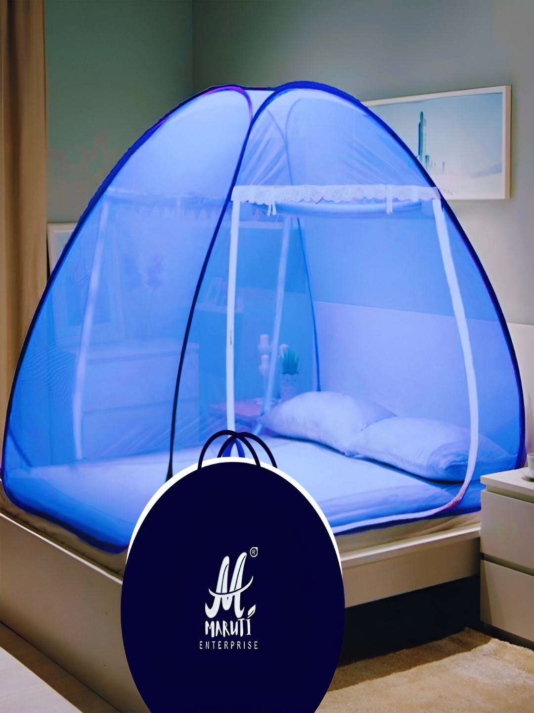 

MARUTI ENTERPRISE Blue King Size Tent Mosquito Net