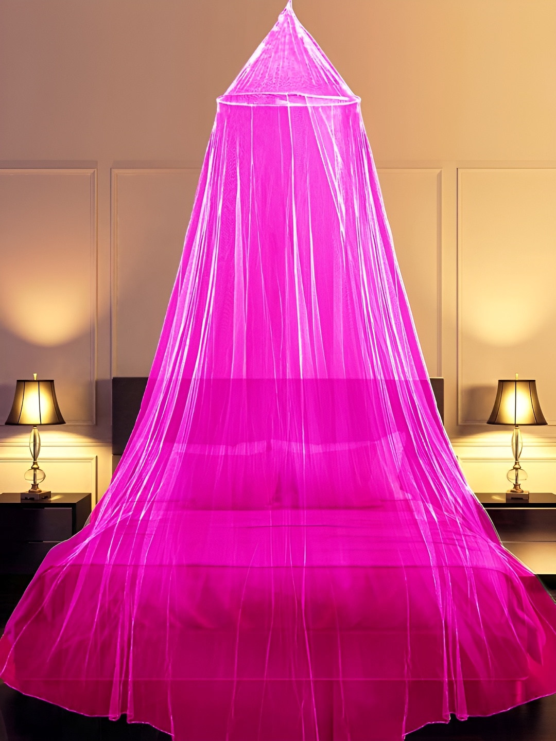 

MARUTI ENTERPRISE Pink King Size Hanging Mosquito Net