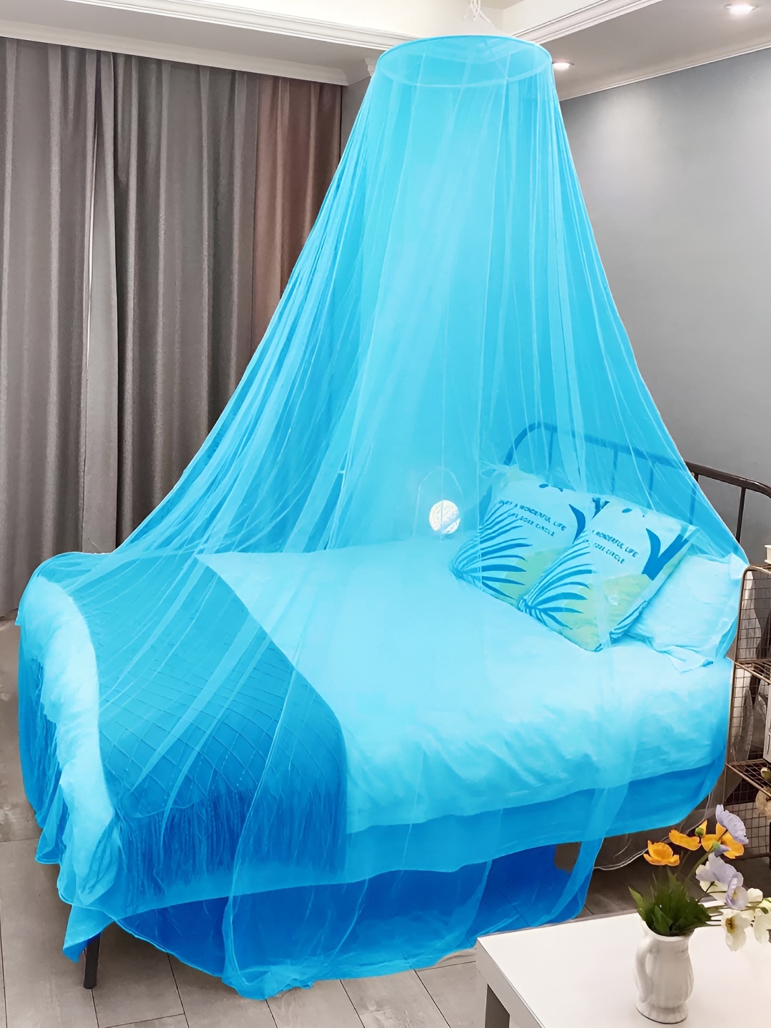 

MARUTI ENTERPRISE Blue King Size Hanging Mosquito Net