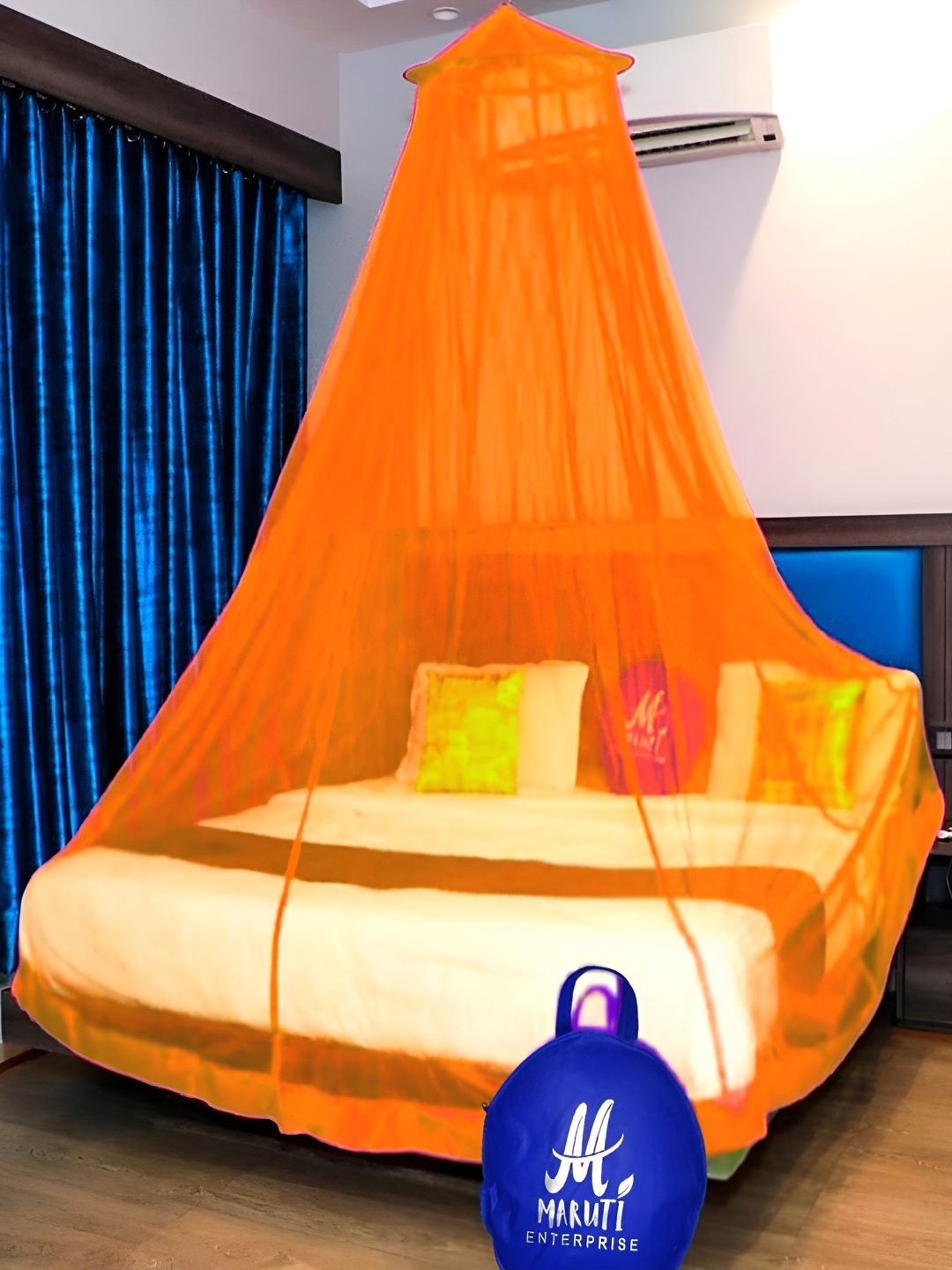 

MARUTI ENTERPRISE Orange King Size Hanging Mosquito Net