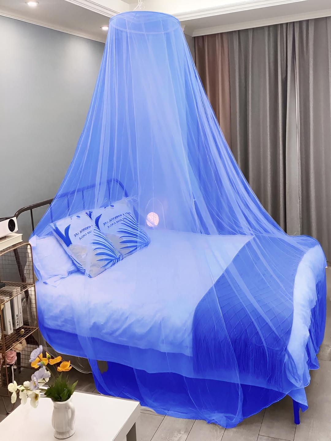 

MARUTI ENTERPRISE Blue King Size Hanging Mosquito Net
