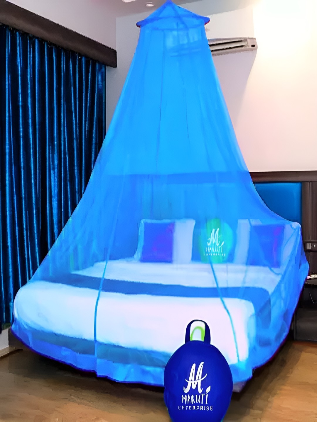 

MARUTI ENTERPRISE Blue King Size Hanging Mosquito Net