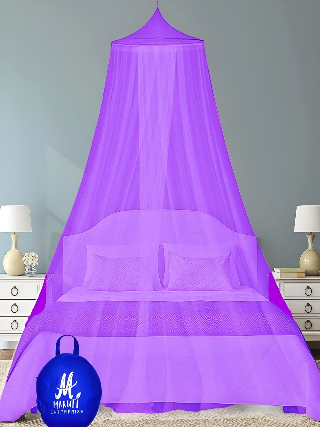 

MARUTI ENTERPRISE Purple King Size Hanging Mosquito Net