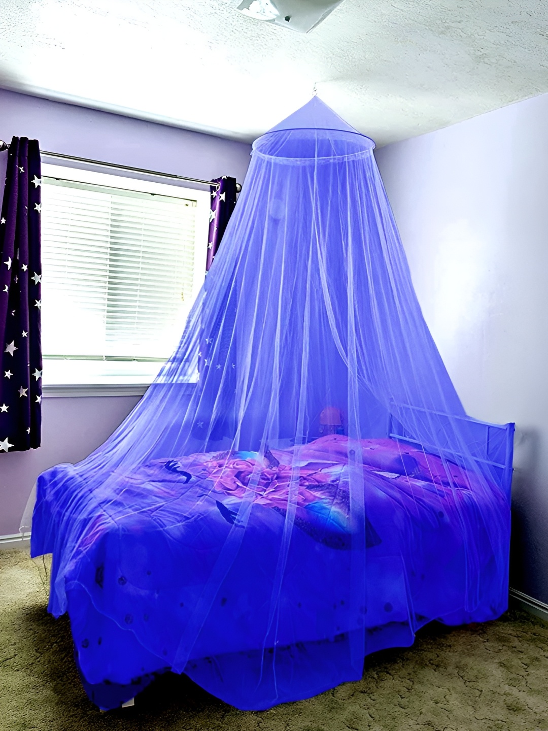 

MARUTI ENTERPRISE Blue King Size Hanging Mosquito Net