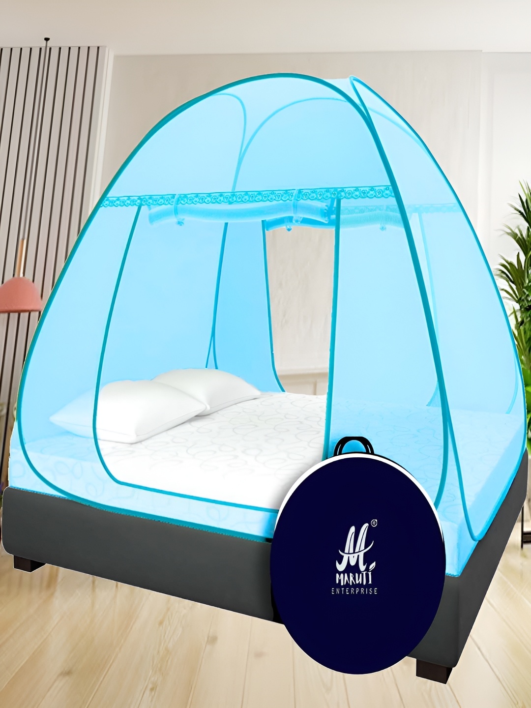 

MARUTI ENTERPRISE Blue King Size Tent Mosquito Net