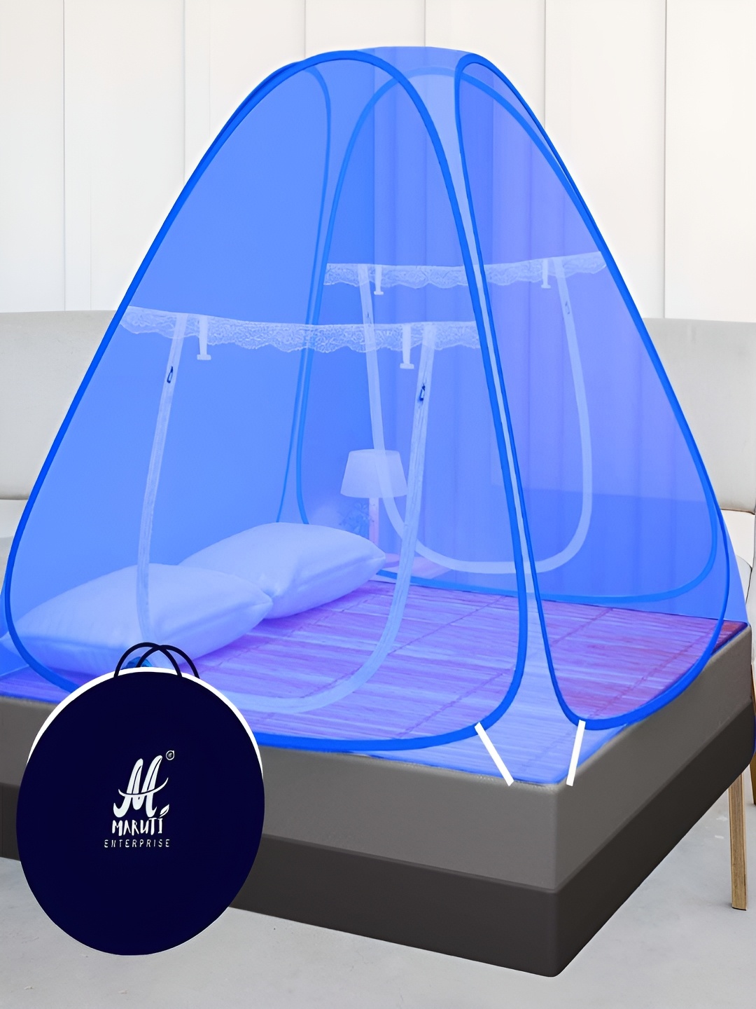 

MARUTI ENTERPRISE Blue King Size Tent Mosquito Net