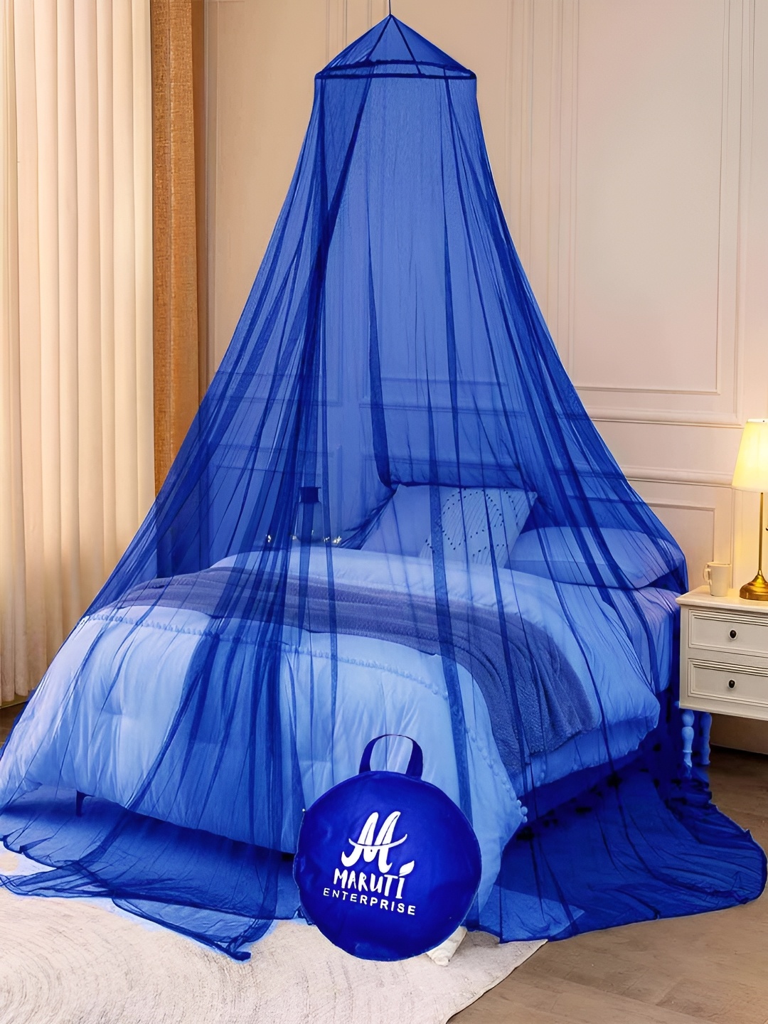 

MARUTI ENTERPRISE Blue King Size Hanging Mosquito Net