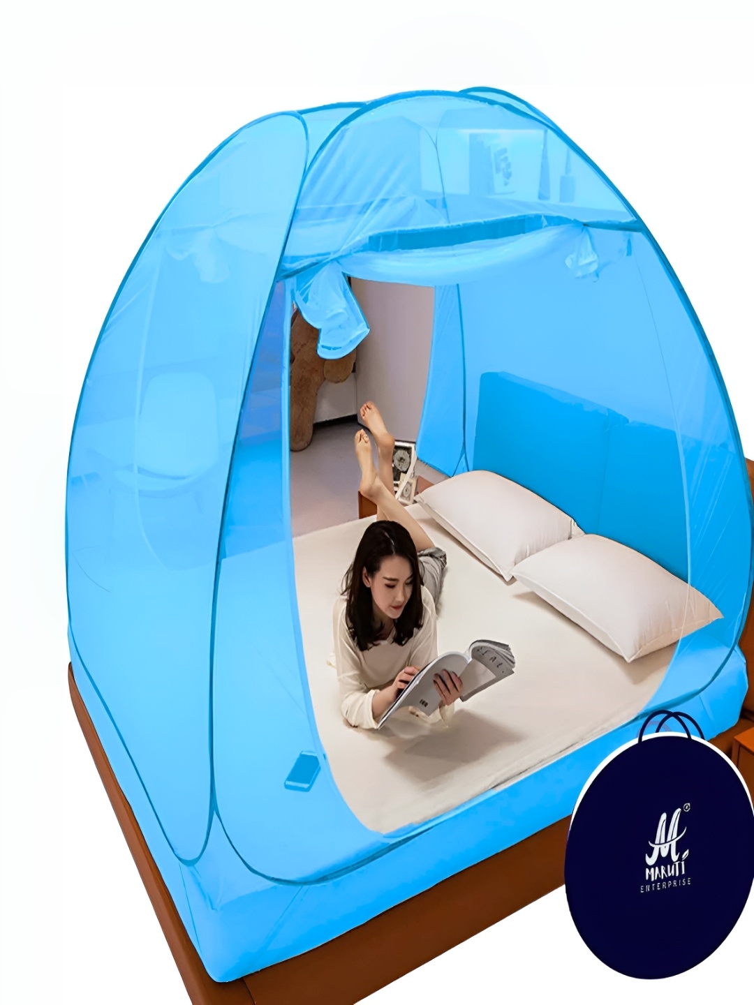 

MARUTI ENTERPRISE Blue King Size Tent Mosquito Net