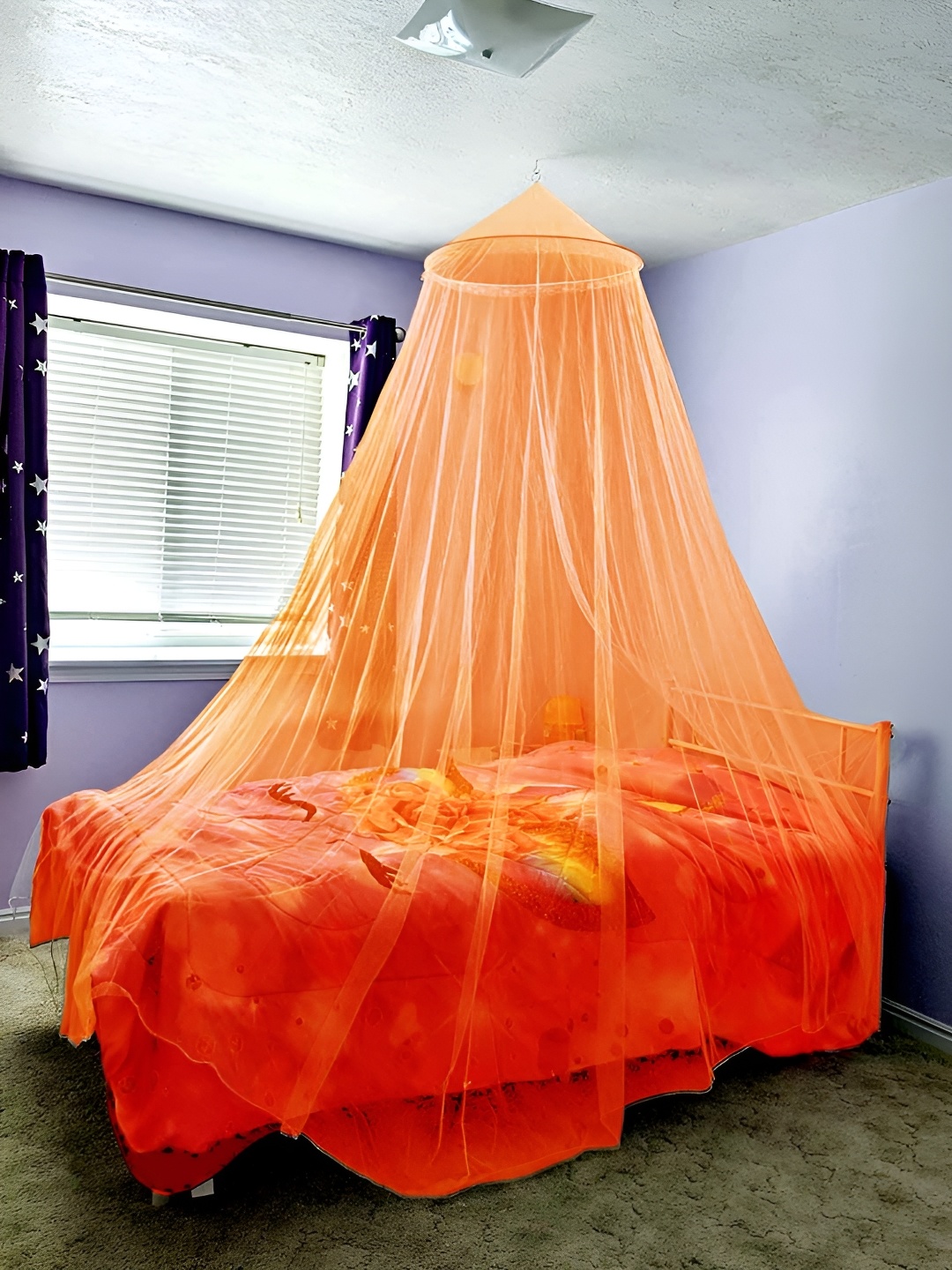 

MARUTI ENTERPRISE Orange King Size Hanging Mosquito Net