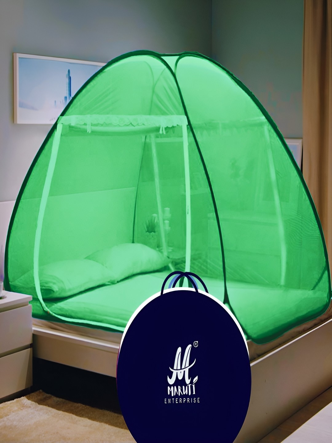 

MARUTI ENTERPRISE Green King Size Tent Mosquito Net