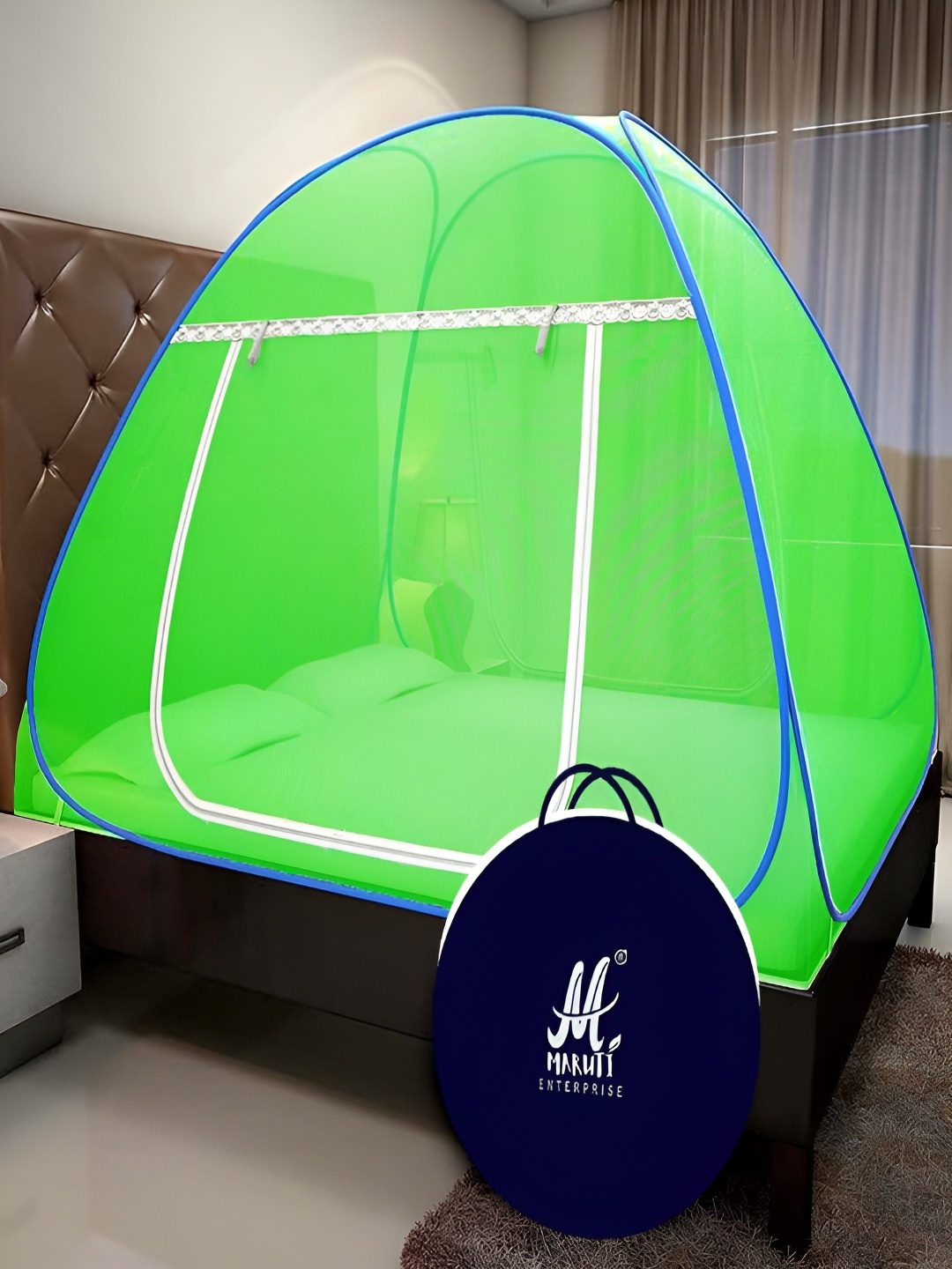 

MARUTI ENTERPRISE Green & Blue King Size Tent Mosquito Net