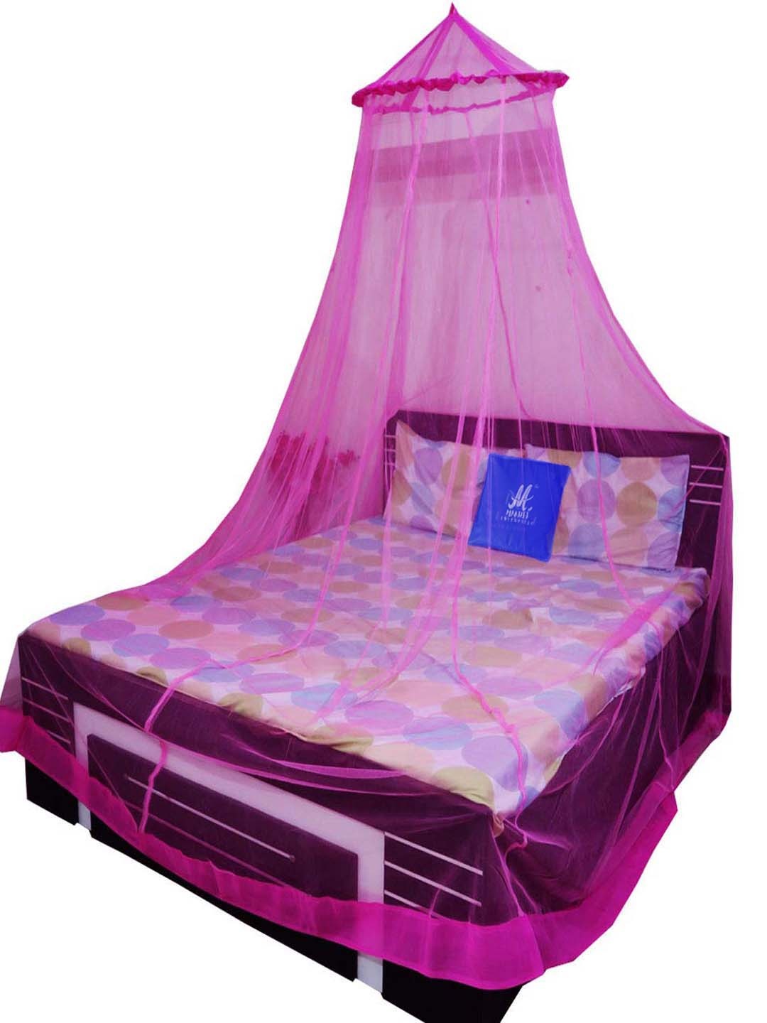 MARUTI ENTERPRISE Pink King Size Hanging Mosquito Net
