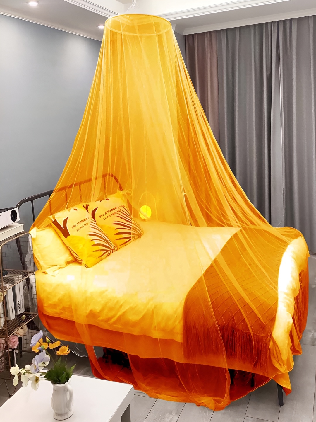 

MARUTI ENTERPRISE Orange King Size Hanging Mosquito Net