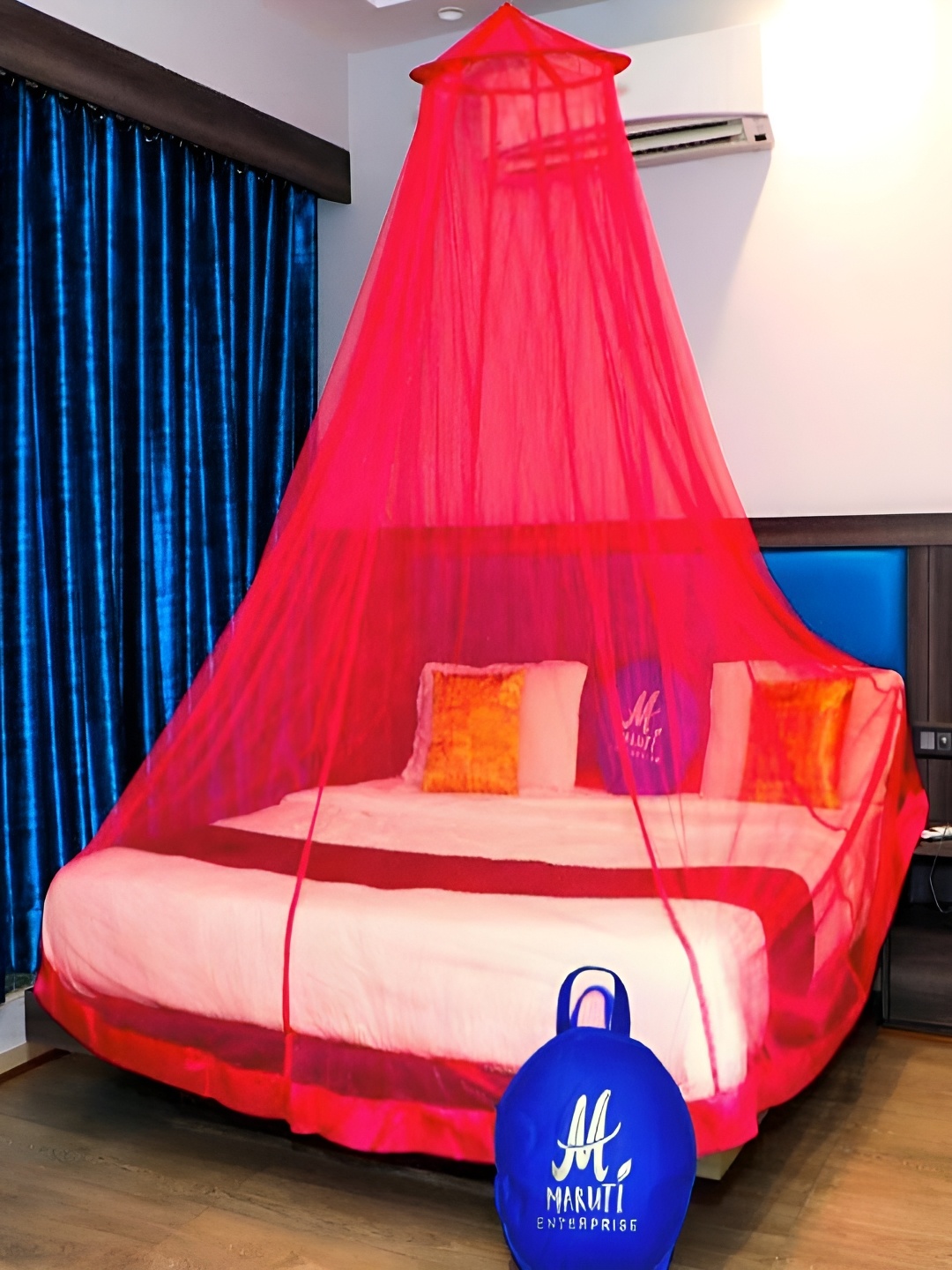 

MARUTI ENTERPRISE Pink King Size Hanging Mosquito Net
