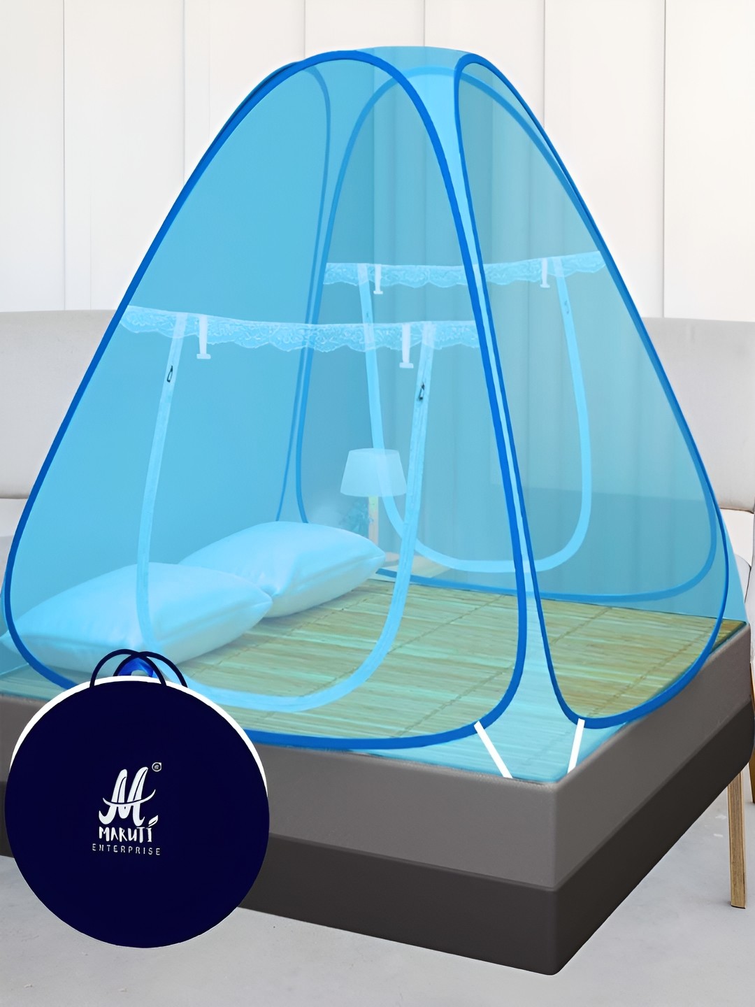 

MARUTI ENTERPRISE Blue King Size Tent Mosquito Net