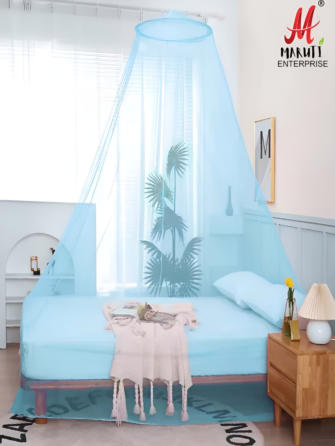 

MARUTI ENTERPRISE Blue King Size Hanging Mosquito Net