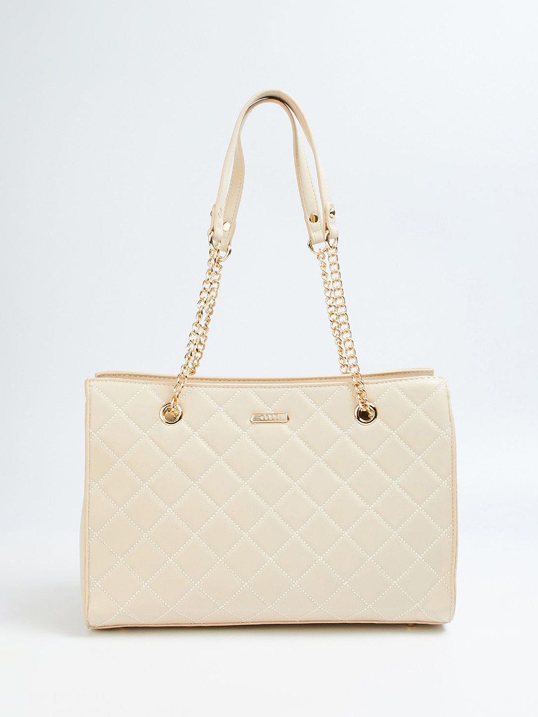 

CODE by Lifestyle Structured Shoulder Bag with Quilted, Beige
