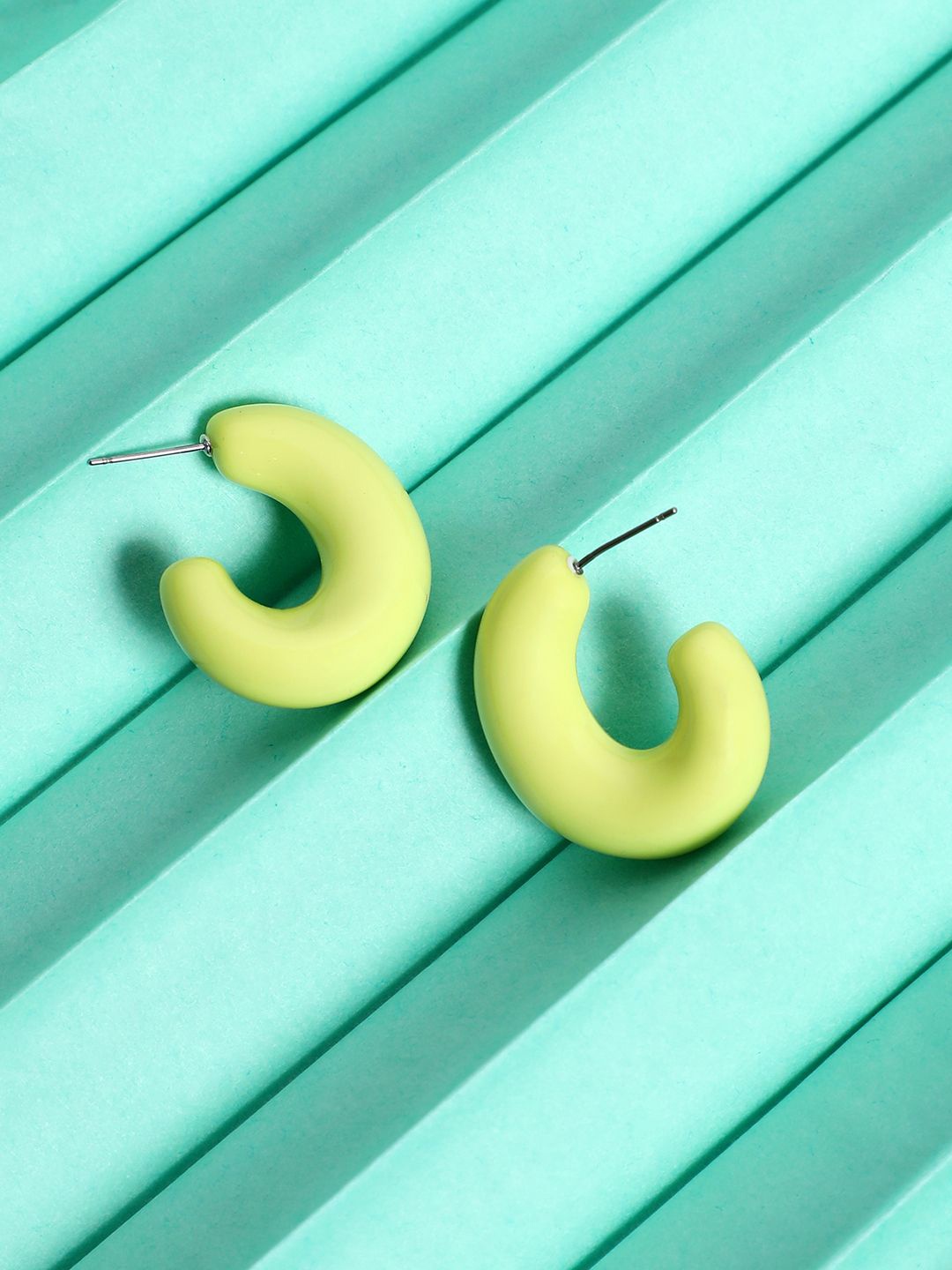 

SOHI Contemporary Half Hoop Earrings, Yellow