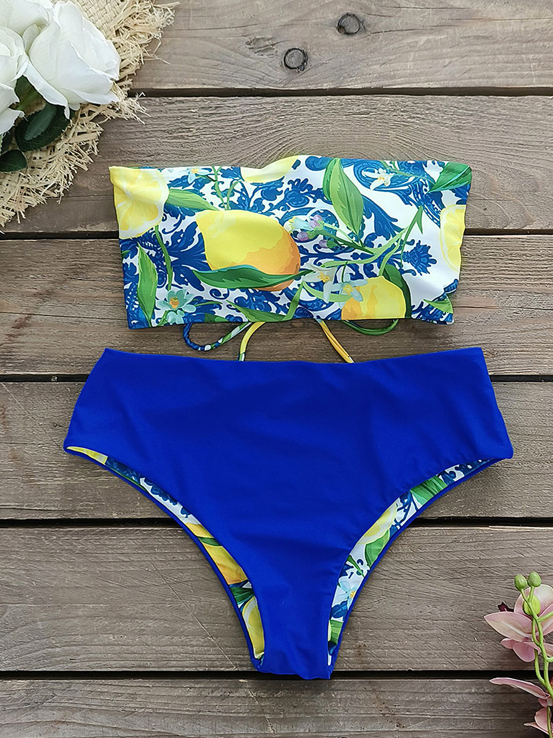 

LULU & SKY Printed Swim Bikini Set, Blue