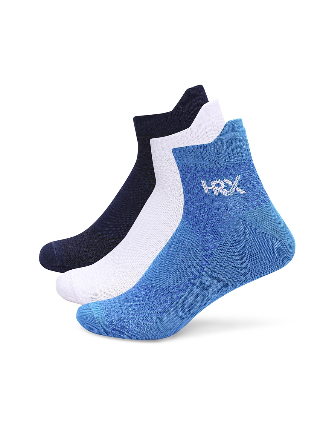 

HRX by Hrithik Roshan Pack Of 3 Above Ankle-Length Socks, Blue