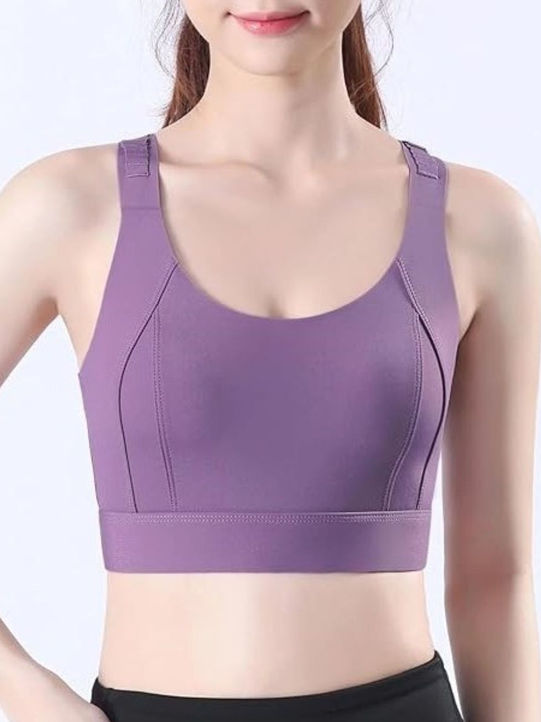 

Poftik Bra Full Coverage Removable Padding Workout Bra, Purple