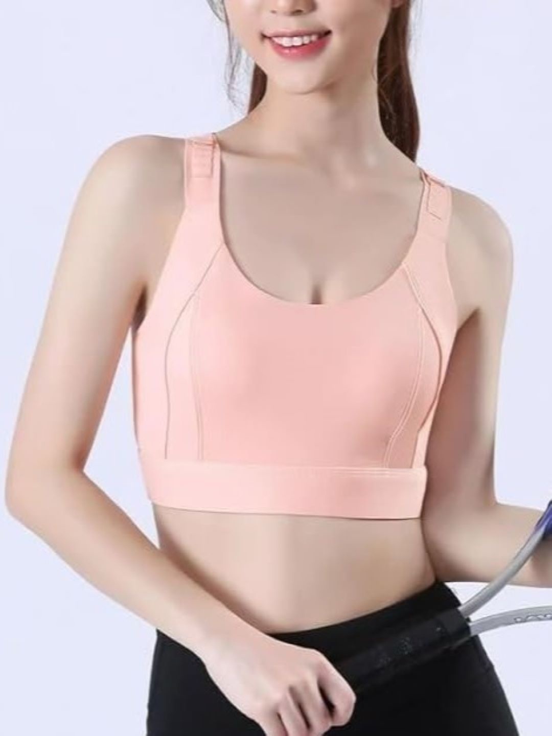 

Poftik Bra Full Coverage Removable Padding Workout Bra, Pink