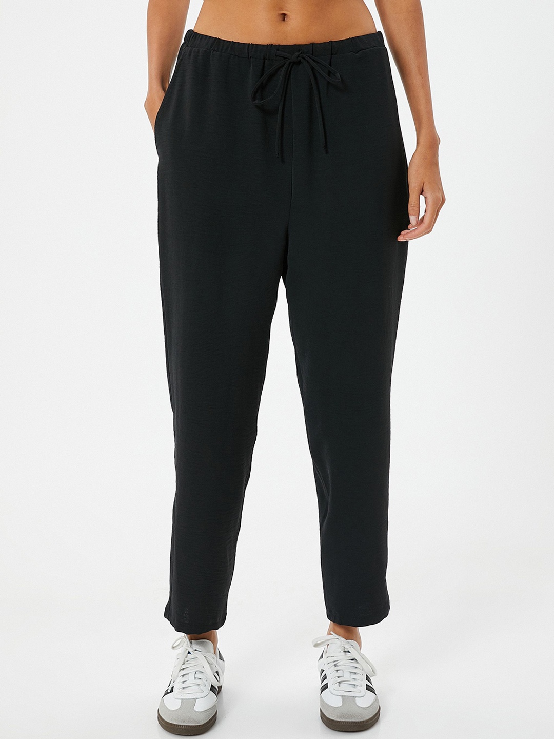 

Koton Women High-Rise Trousers, Black