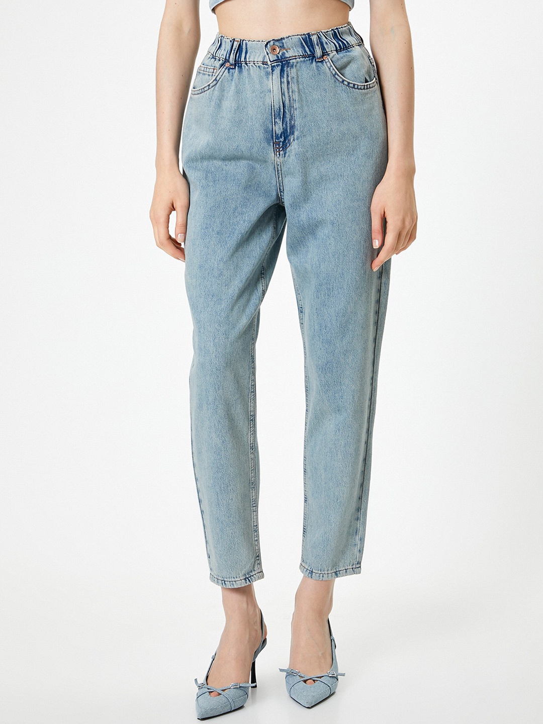 

Koton Women Mom Fit Trousers, Blue