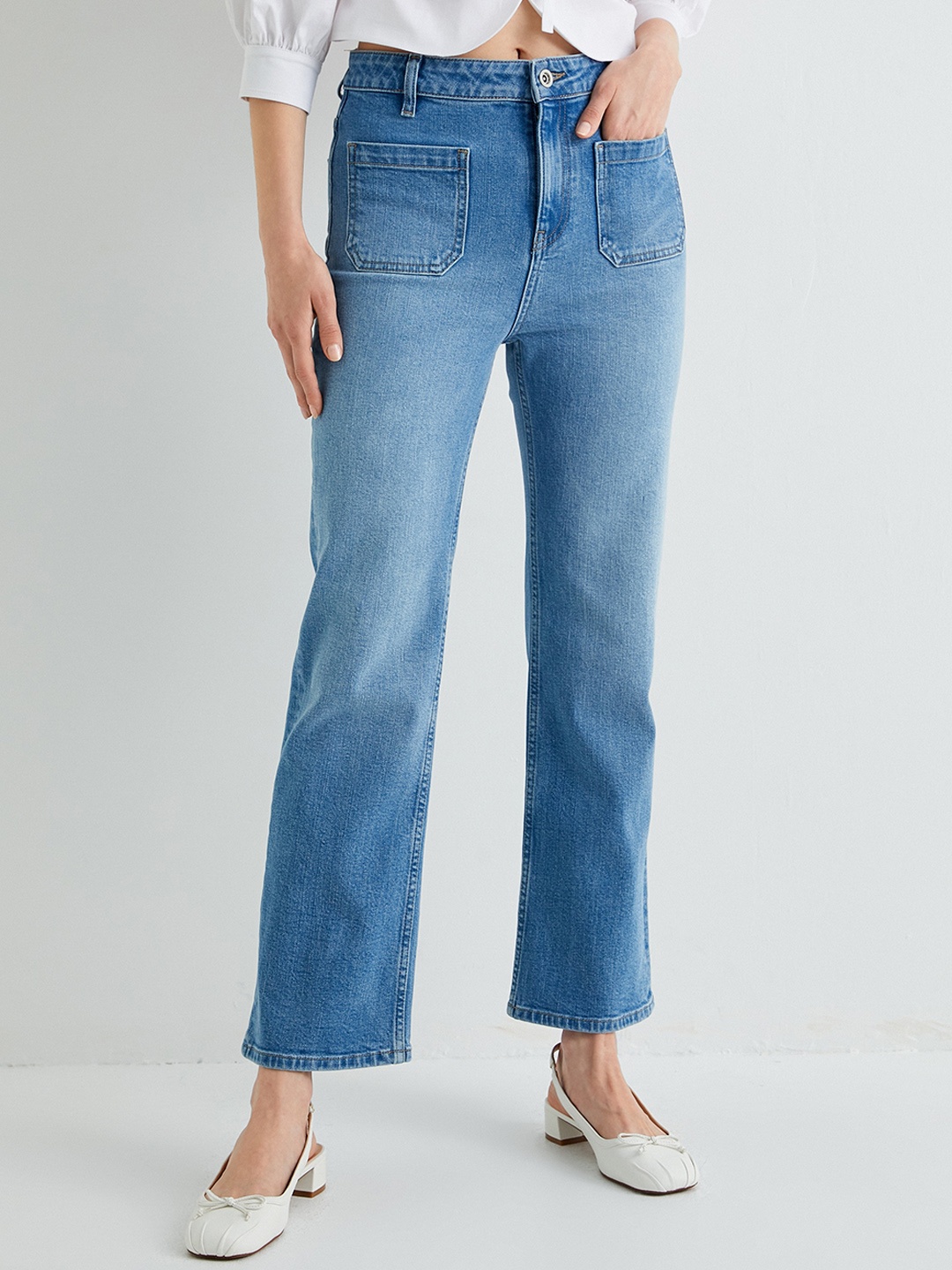 

Koton Women Flared Trousers, Grey