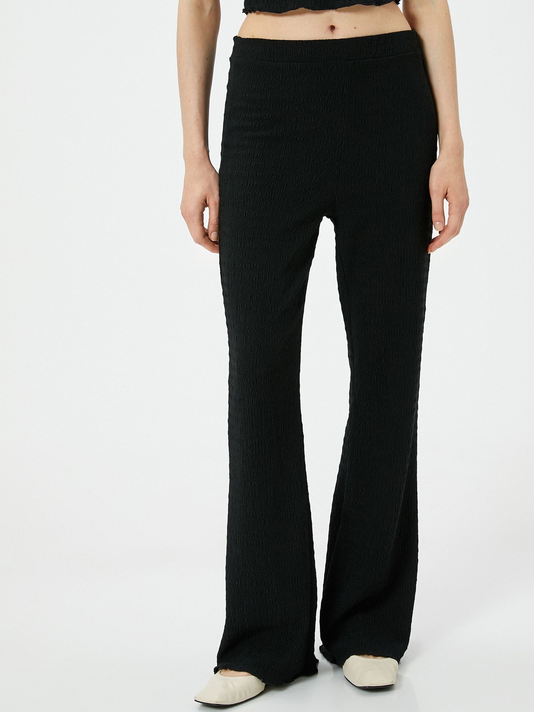 

Koton Women Flared Trousers, Black
