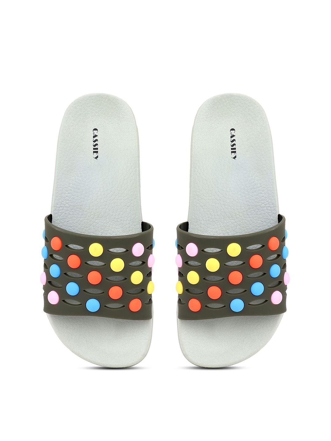 CASSIEY Women Self Design Rubber Sliders