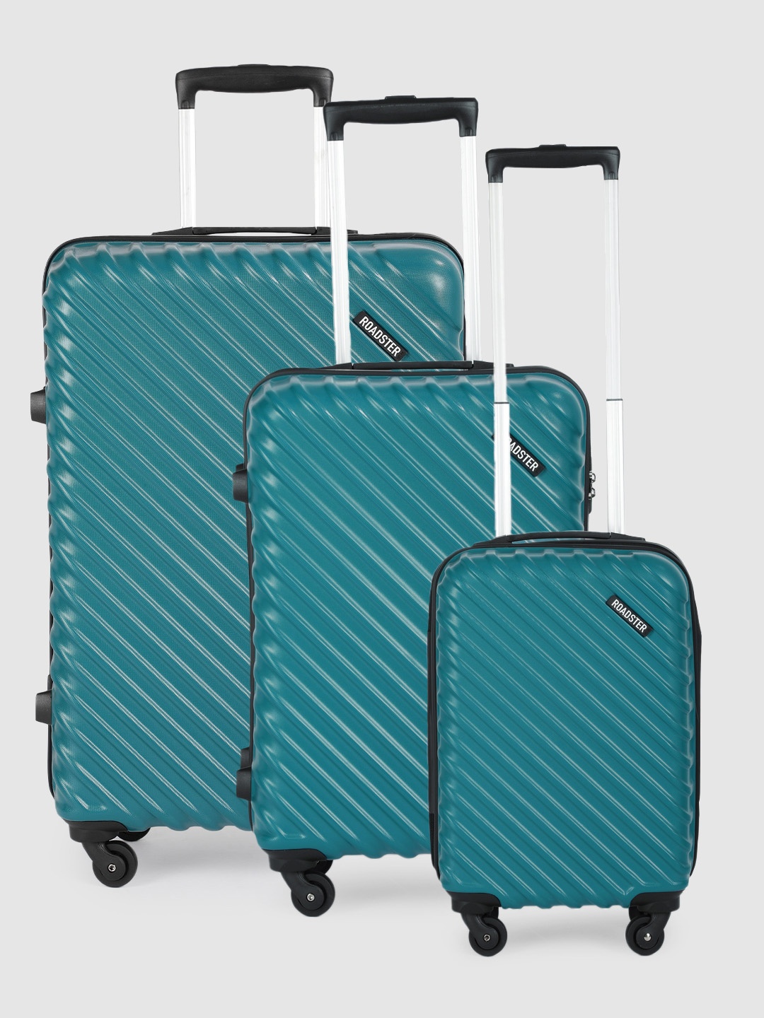 

Roadster Set of 3 Hard-Sided Trolley Suitcases - Cabin, Medium & Large, Green