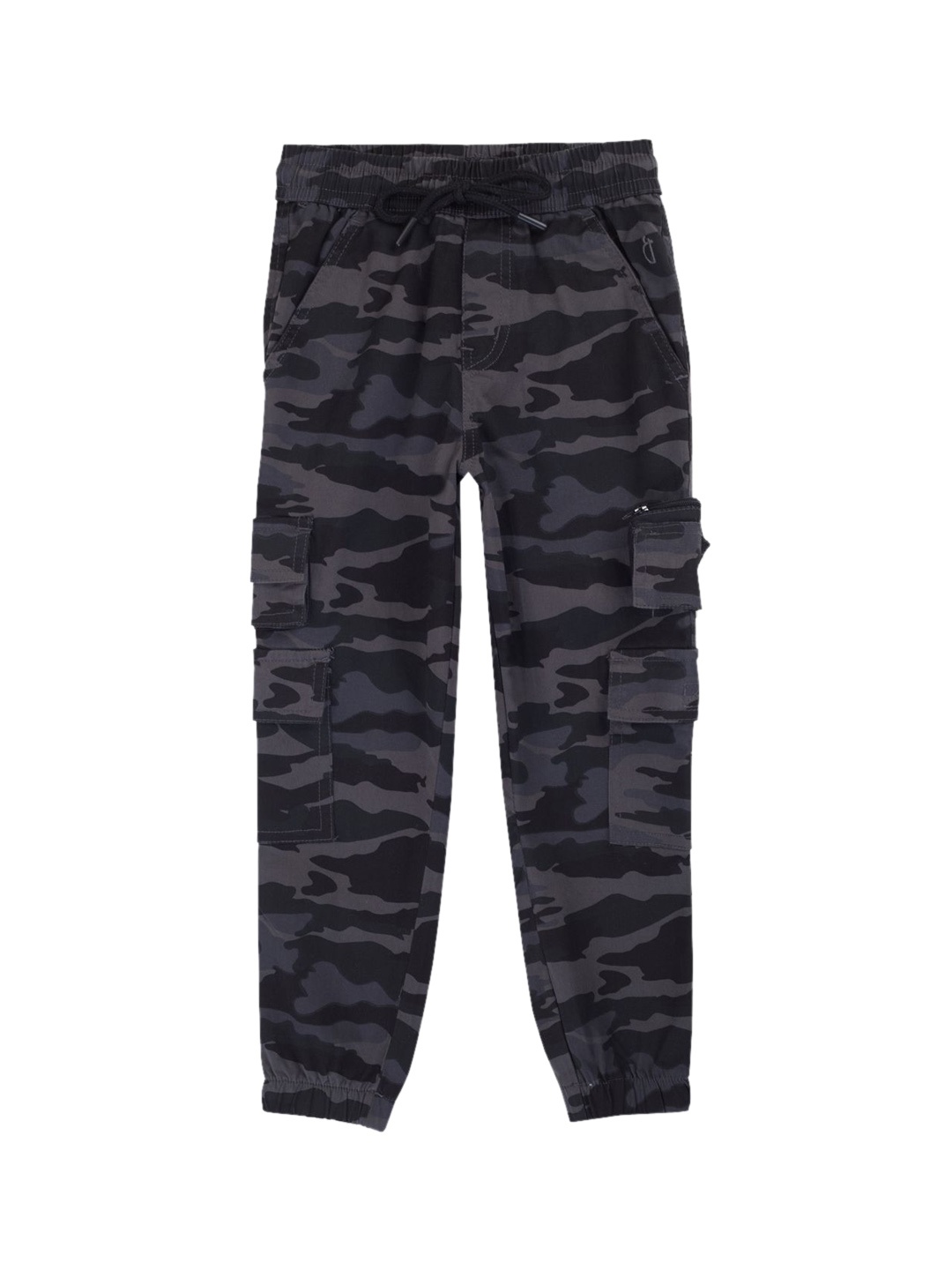 

Gini and Jony Boys Camouflage Printed Slim Fit Cargos Trousers, Grey