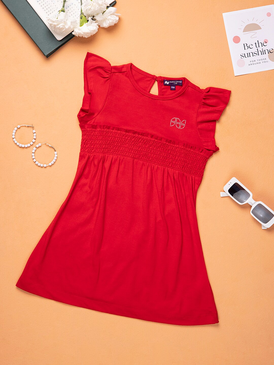 

Purple United Kids Fit & Flare Dress, Red
