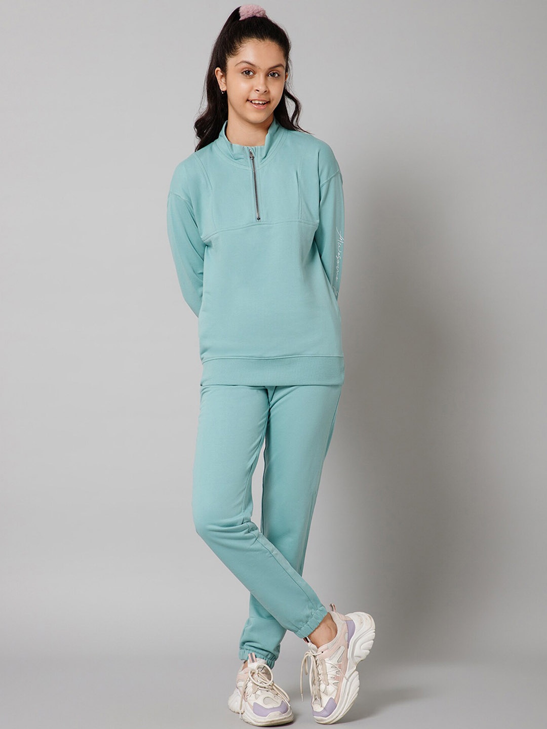 

Alan Jones Girls Stand Up Collar Tracksuits, Blue
