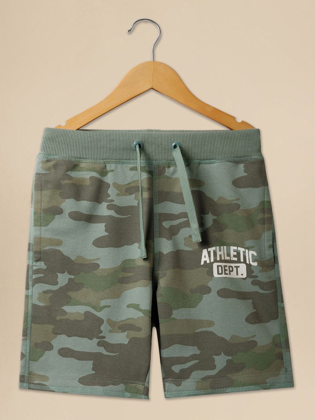 

Provogue Boys Camouflage Printed Outdoor Shorts, Green