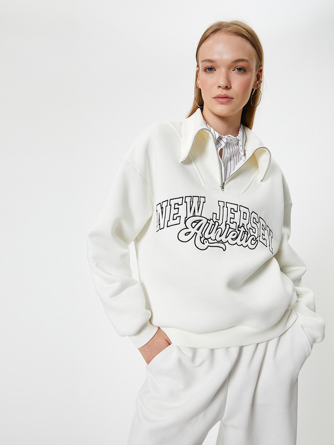 

Koton Women Printed Sweatshirt, Beige
